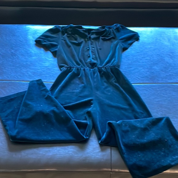 Zara One Pieces Girls Velvetswade Zara Hunter Green Jump Suit